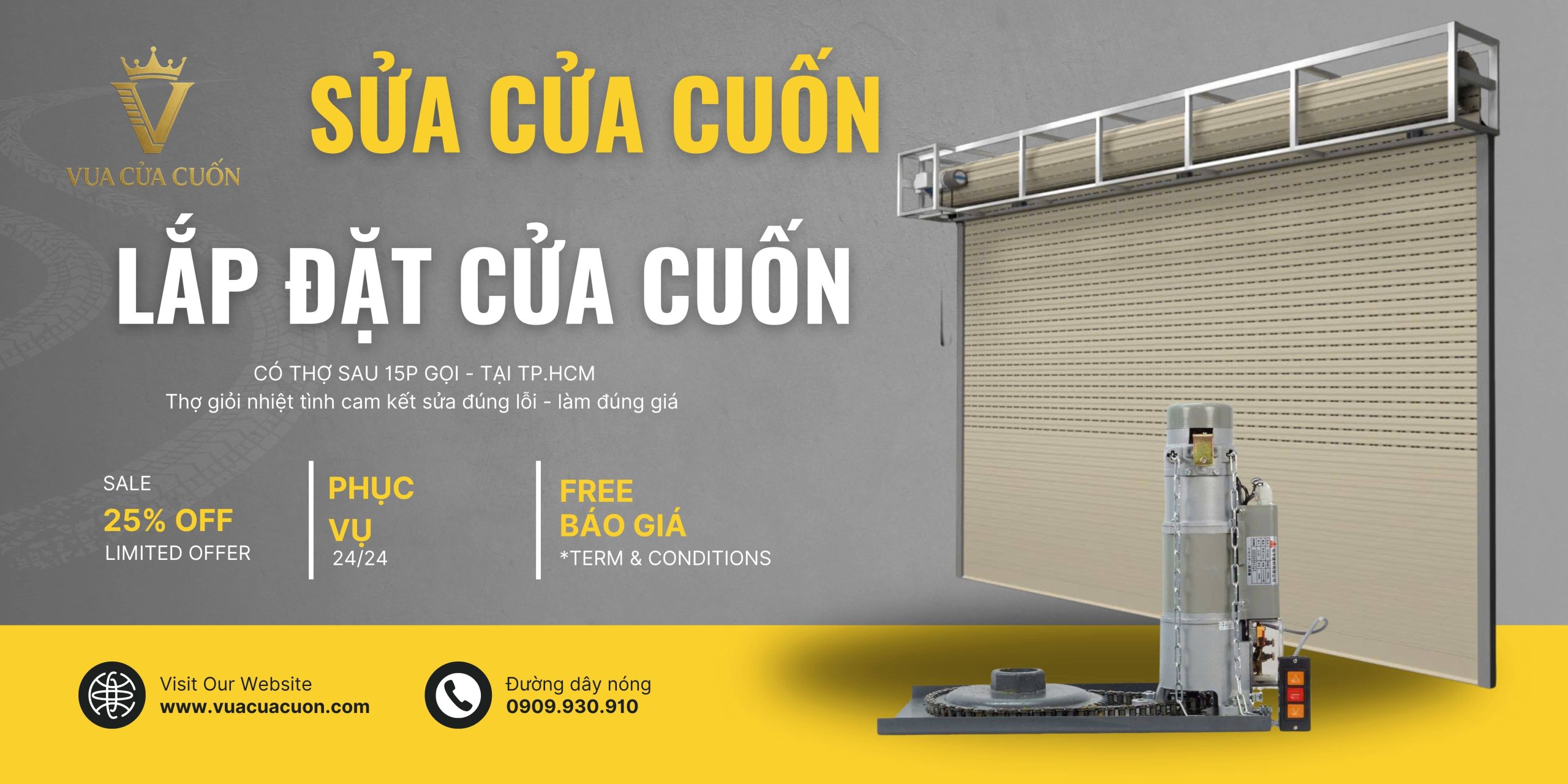 Sửa cửa cuốn 24 24 Vua Cửa Cuốn