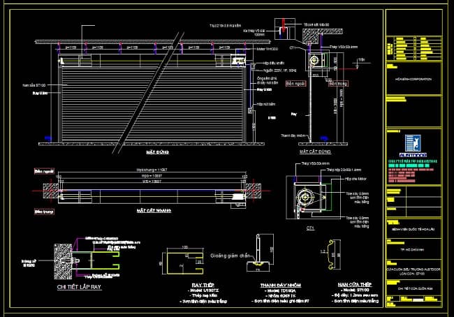 Ký hiệu cửa cuốn trong bản vẽ Cad và xây dựng