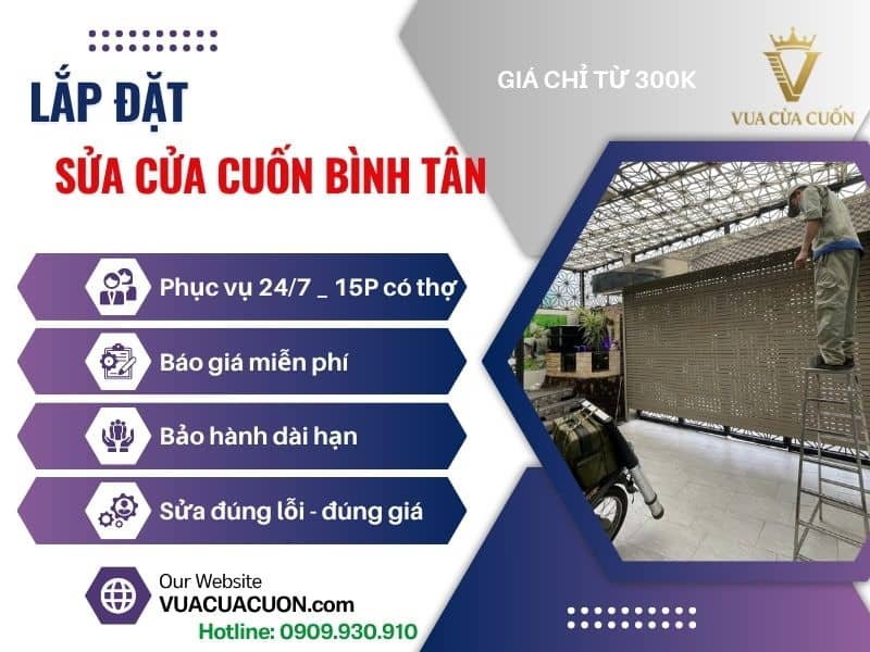 Thợ Sửa Cửa Cuốn Bình Tân Nhanh Chóng 24/7✅Sale 30% Tại Vua Cửa Cuốn 12 Sửa cửa cuốn Bình Tân 24/24 giá rẻ. Gọi ngay Vua Cửa Cuốn