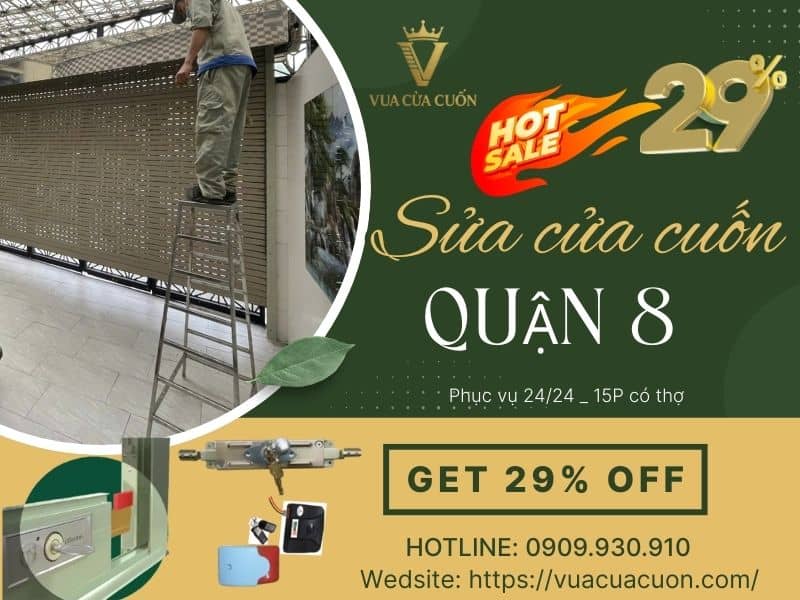 Sửa cửa cuốn quận 8 giá rẻ 24/24 | Vua Cửa Cuốn