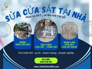Sửa cửa sắt tại nhà giá rẻ. Gọi ngay Vua Cửa Cuốn