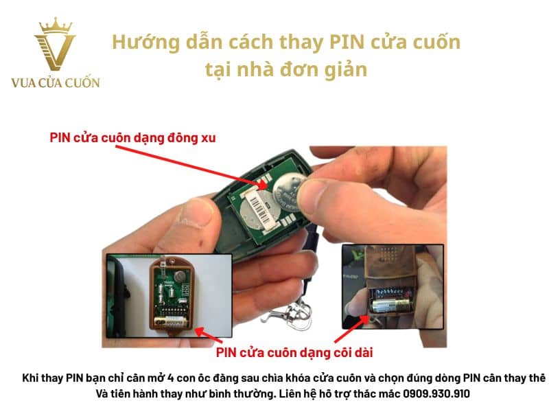 Cách thay PIN remote cửa cuốn đơn giản tại nhà