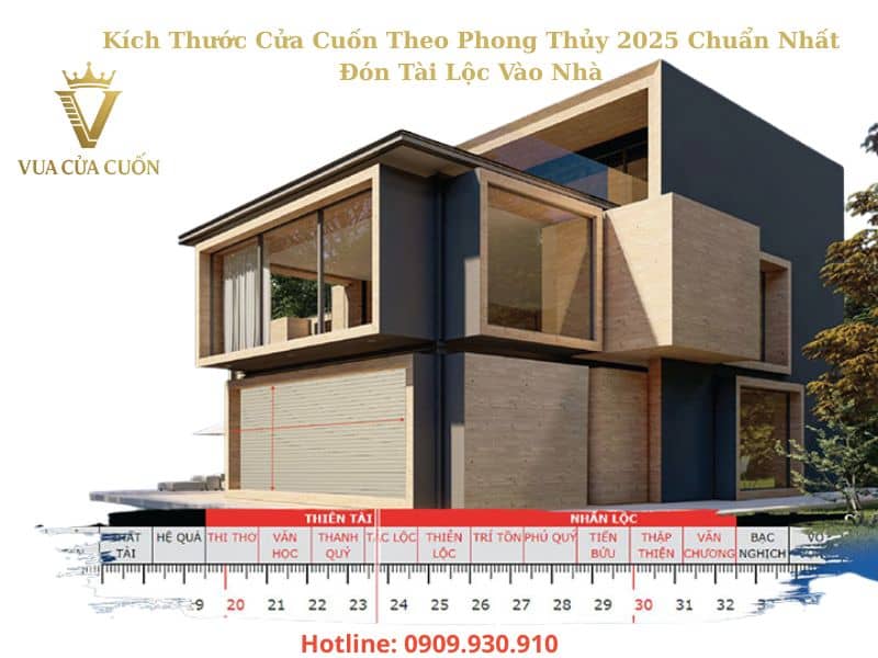 Kích thước cửa cuốn theo phong thủy 2025| Vua Cửa Cuốn