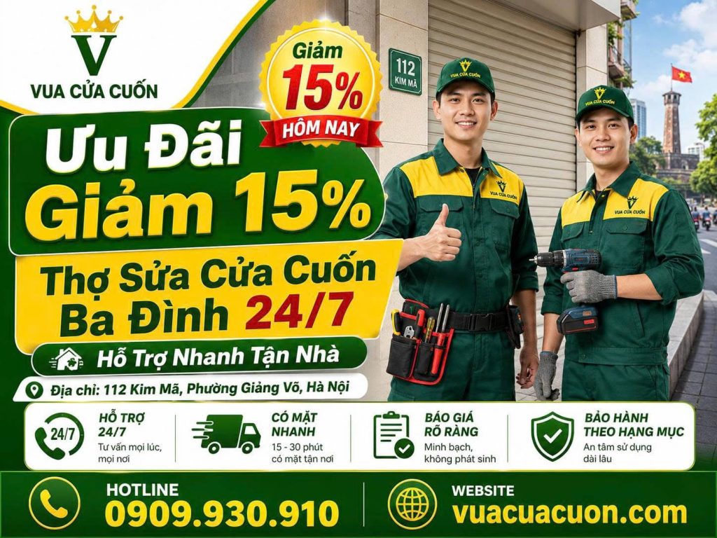 Cứu Hộ Sửa Cửa Cuốn Thường Tín 24/7 – Có Thợ Sau 15–30 Phút 18 Ưu Đãi Khi Sửa Chữa Cửa Cuốn Tại Thường Tín – Giảm 15% Hôm Nay