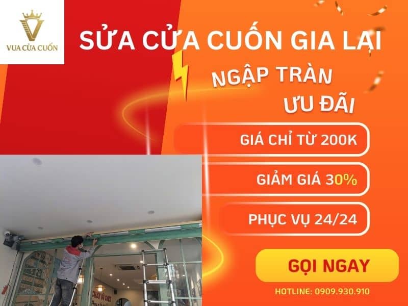 Sửa cửa cuốn Gia Lai 24/24 giá rẻ gọi ngay Vua Cửa Cuốn