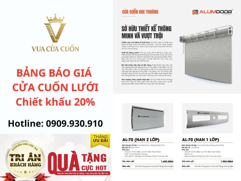 Báo giá cửa cuốn khe thoáng Đức giá rẻ chính hãng