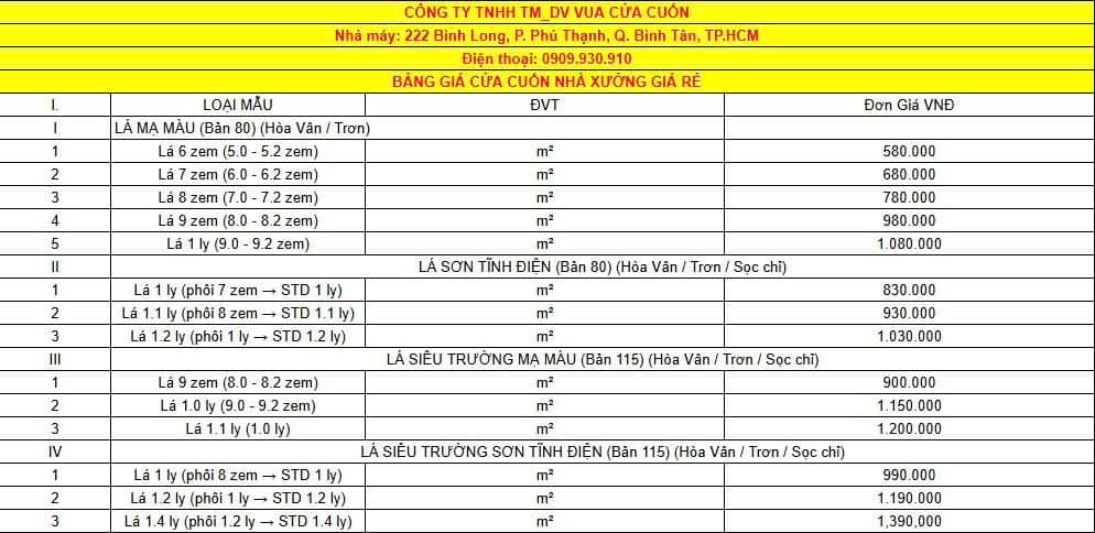 Báo Giá Cửa Cuốn Nhà Xưởng TPHCM Giá Rẻ 2026 - Lắp Đặt Siêu Trường Uy Tín✅Vua Cửa Cuốn 11 Báo Giá Cửa Cuốn Nhà Xưởng TPHCM 2026 | Vua Cửa Cuốn Siêu Trường