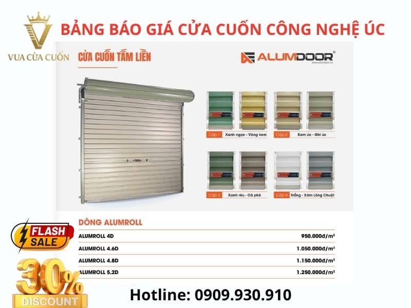 Báo giá cửa cuốn Tấm Liền chiết khấu lên đến 20% trong hôm nay gọi ngay 0909930910