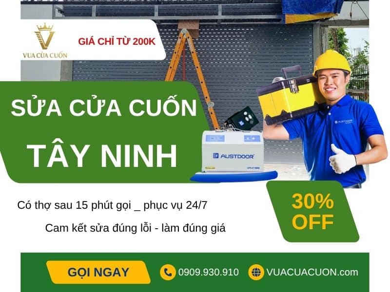 Sửa cửa cuốn Tây Ninh giá rẻ 24/24 gọi Vua Cửa Cuốn