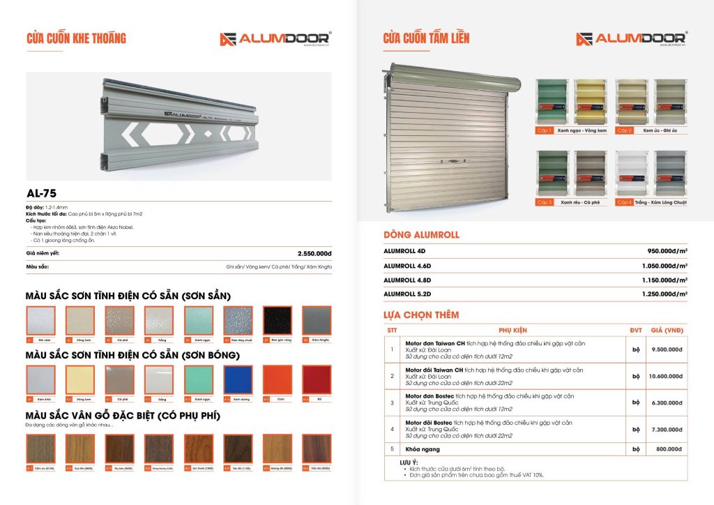 Bảng Màu Cửa Cuốn Mới Nhất 2026✅Mẹo Chọn Màu Đẹp Hợp Phong Thủy Tại Vua Cửa Cuốn 11 Bảng màu cửa cuốn đầy đủ, chi tiết 2026 mới nhất tại Vua Cửa Cuốn