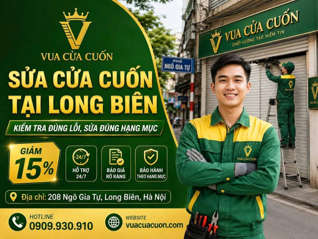 Sửa Cửa Cuốn Long Biên Tận Nơi – Báo Giá Minh Bạch, Bảo Hành Rõ 12 Sửa Cửa Cuốn Long Biên Gần Đây – Thợ Gần, Báo Giá Trước
