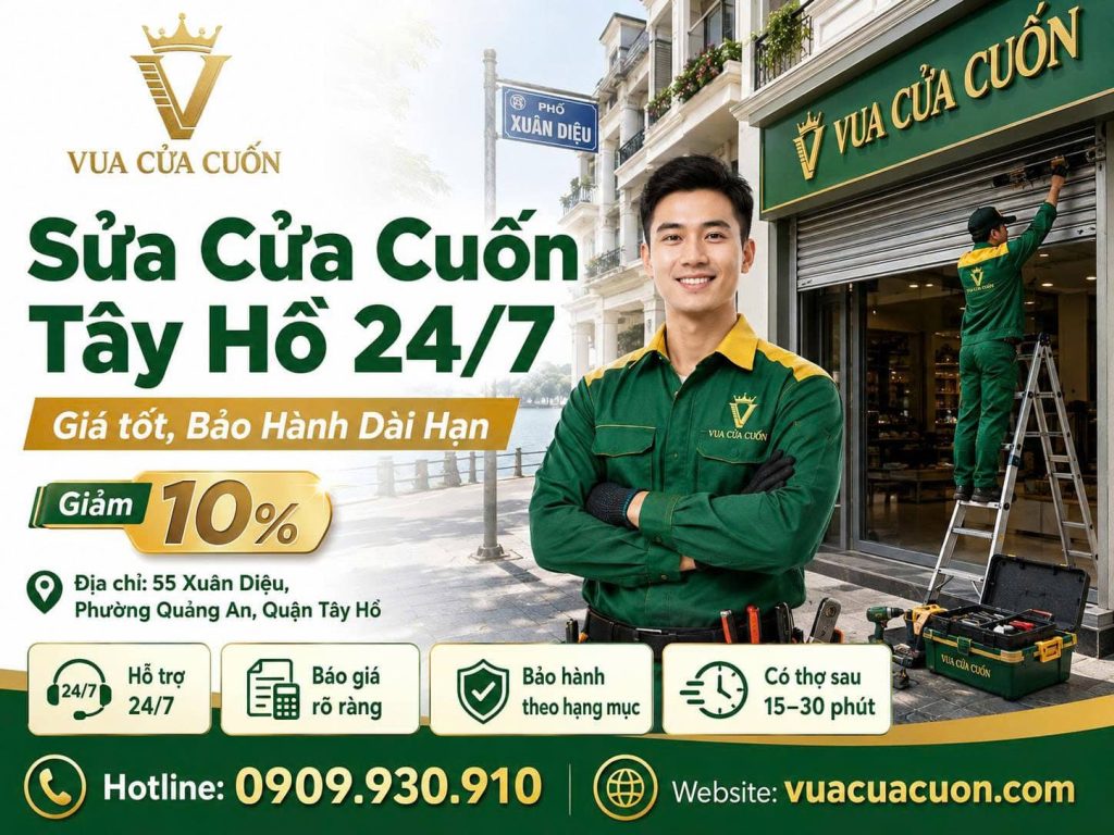 Thợ Sửa Cửa Cuốn Tây Hồ 24/7 – Báo Giá Trước, Hỗ Trợ Tận Nơi 11 Sửa Cửa Cuốn Tây Hồ 24/7 – Thợ Gần, Kiểm Tra Và Báo Giá Trước