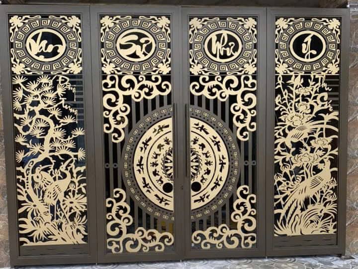 Khám Phá 30+ Mẫu Cửa Cổng Sắt 4 Cánh Đẹp Đơn Giản Cho Công Trình Hiện Đại✨ 17 Cổng Sắt Mỹ Thuật 4 Cánh Cao Cấp