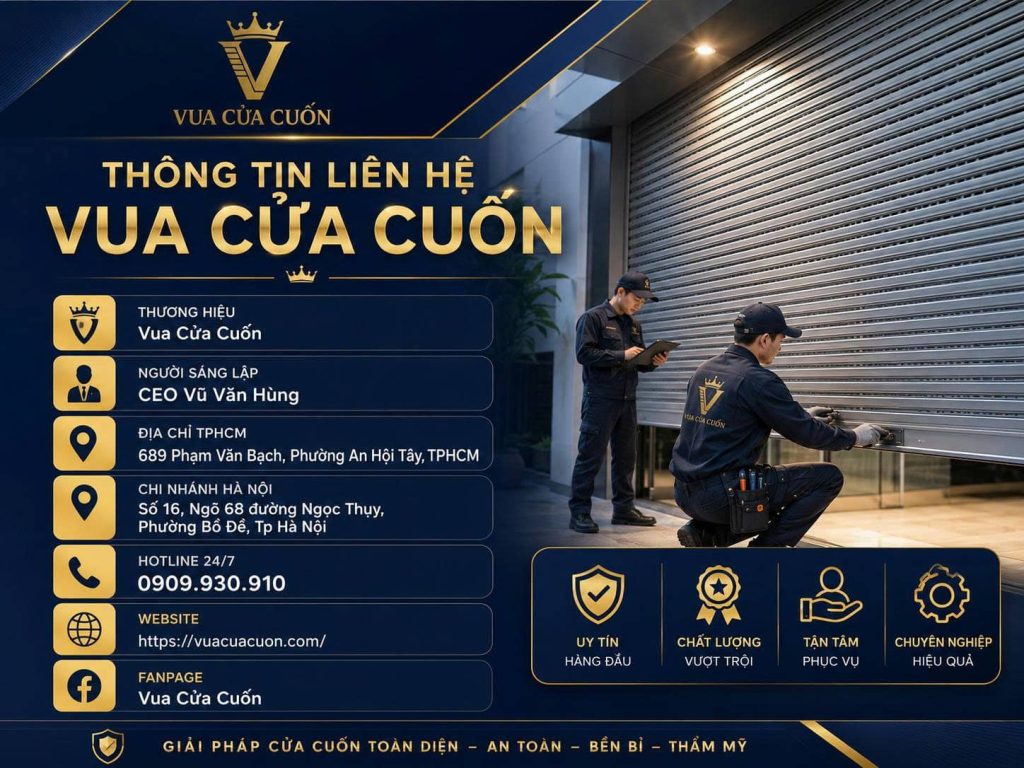 Liên Hệ 3 Thông Tin Liên Hệ Vua Cửa Cuốn 24/7 TPHCM, Hà Nội Uy Tín
