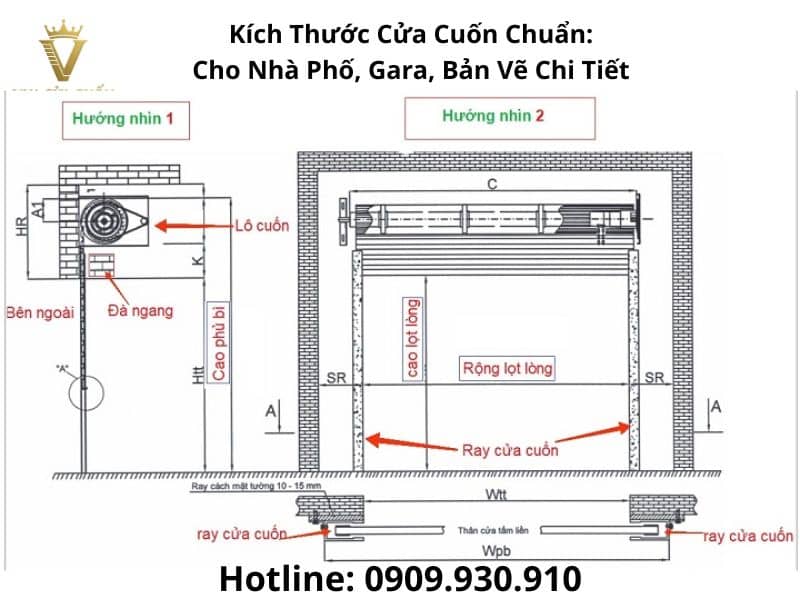 Kích Thước Cửa Cuốn Chuẩn Nhà Phố 2026 – Bảng Size Thông Dụng & Cách Tính Chuẩn Kỹ Thuật 10 Kích Thước Cửa Cuốn Chuẩn 2026: Nhà Phố, Gara, Bản Vẽ Chi Tiết