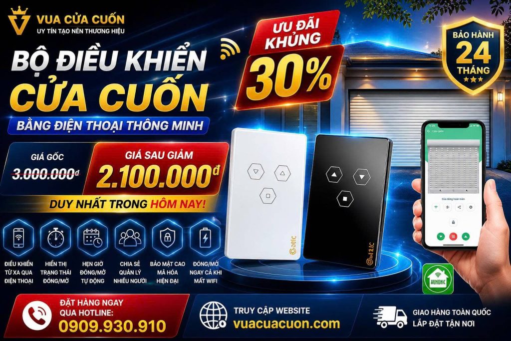 Bộ Điều Khiển Cửa Cuốn Qua Điện Thoại Chính Hãng | Báo Giá & Lắp Đặt Trọn Gói 2026 18 Lắp Đặt Bộ Điều Khiển Cửa Cuốn Qua Điện Thoại - Hôm nay giảm giá lên tới 30%