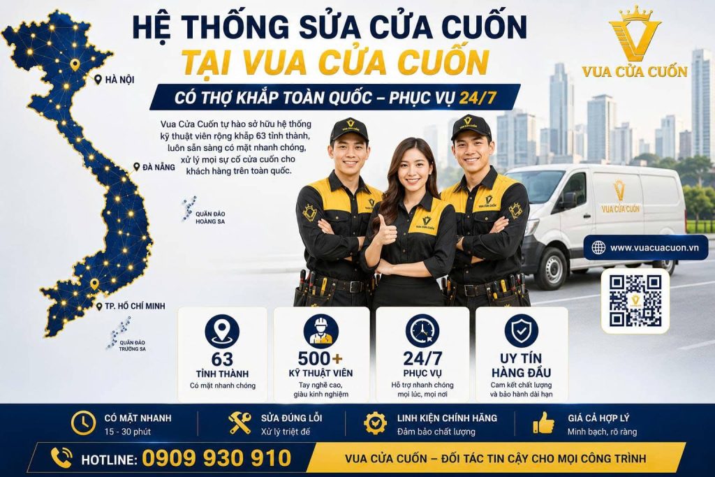 Sửa Cửa Cuốn Đà Nẵng – Thợ Chuyên Nghiệp, Có Mặt 15–30 Phút, Phục Vụ 24/7 21 Hệ Thống Sửa Cửa Cuốn Đà Nẵng Chuyên Nghiệp, Giá Tốt
