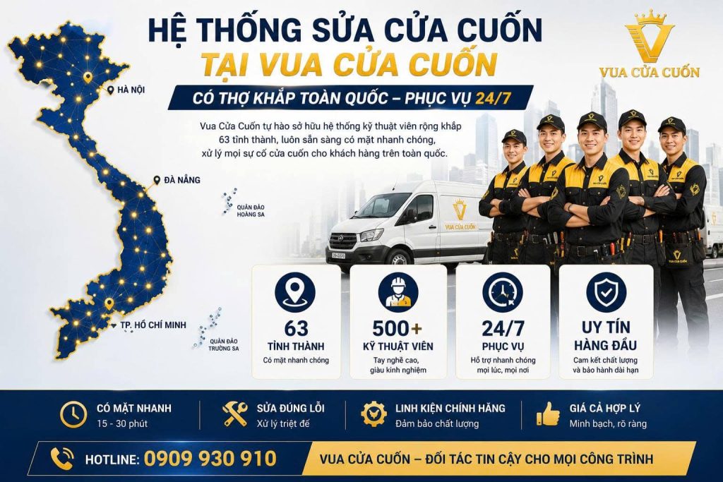 Giới Thiệu Vua Cửa Cuốn 9 Hệ Thống Vua Cửa Cuốn Phục Vụ 24/7 Có Thợ Tại Mọi Nơi