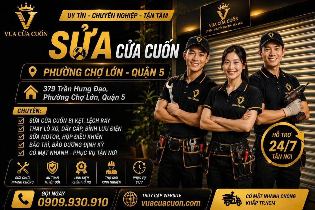 Sửa Cửa Cuốn Phường Chợ Lớn Nhanh 24/7 Làm Đúng Lỗi, Giá Tốt 12 Sửa Cửa Cuốn Phường Chợ Lớn Uy Tín 24/7 Tại Nhà