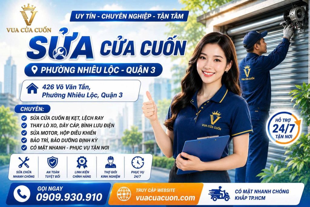 Sửa Cửa Cuốn Phường Nhiêu Lộc 24/24 – Thợ Đến Nhanh 15 Phút 11 Sửa Cửa Cuốn Phường Nhiêu Lộc Uy Tín, Giá Tốt 24/7