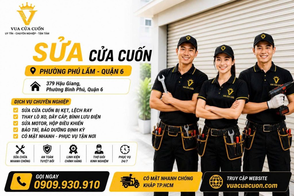 Sửa Cửa Cuốn Phường Phú Lâm 24/24 – Thợ Giỏi Đến Nhanh Tận Nơi 12 Sửa Cửa Cuốn Phường Phú Lâm 24/7 – Có Thợ Đến Nhanh Tận Nơi