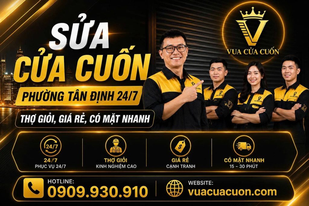 Sửa Cửa Cuốn Phường Tân Định 24/24 – Thợ Có Mặt Sau 15 Phút, Sửa Dứt Điểm 10 Sửa Cửa Cuốn Phường Tân Định 24/7 – 15 Phút Có Thợ