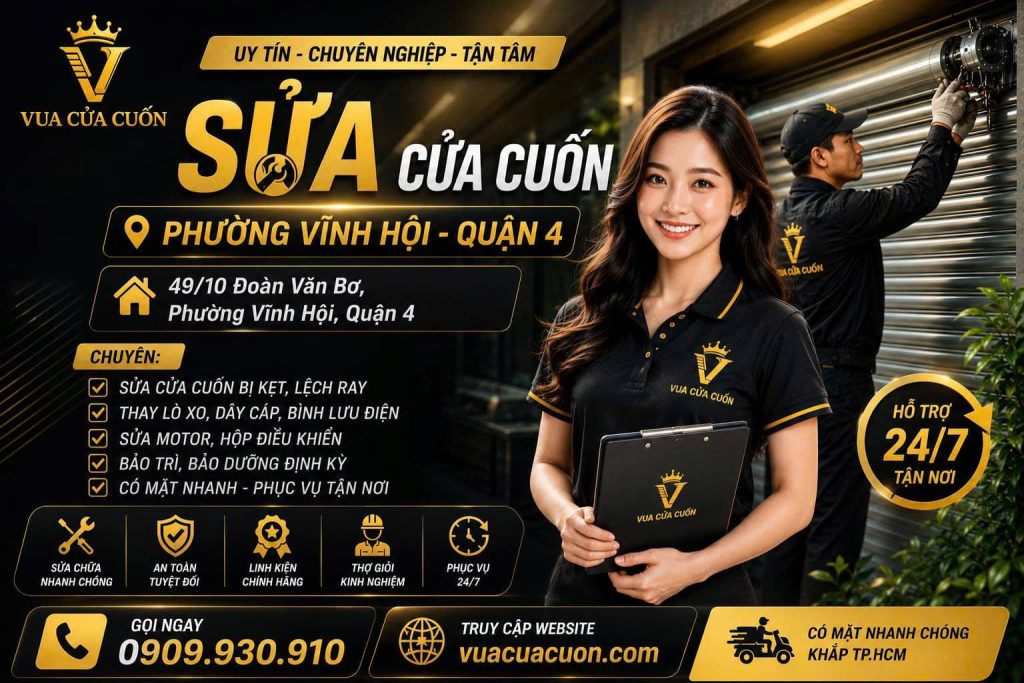 Sửa Cửa Cuốn Phường Vĩnh Hội 24/24 – Thợ Giỏi Đến Nhanh 12 Sửa Cửa Cuốn Phường Vĩnh Hội 24/24 Uy Tín, Giá Tốt