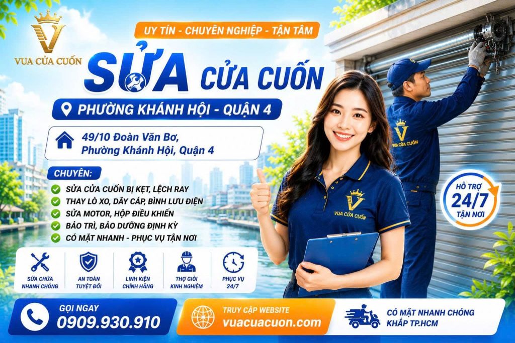 Sửa Cửa Cuốn Phường Xóm Chiếu ( Quận 4 )– Cứu Hộ Tốc Hành 15 Phút 24/7 11 Sửa Cửa Cuốn Phường Xóm Chiếu 24/24 – Có Thợ Nhanh