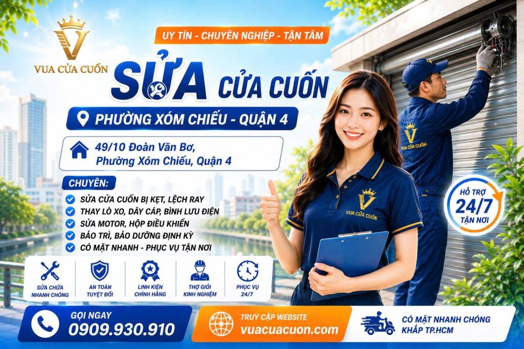 Sửa Cửa Cuốn Phường Xóm Chiếu ( Quận 4 )– Cứu Hộ Tốc Hành 15 Phút 24/7 11 Sửa Cửa Cuốn Phường Xóm Chiếu 24/24 – Có Thợ Nhanh