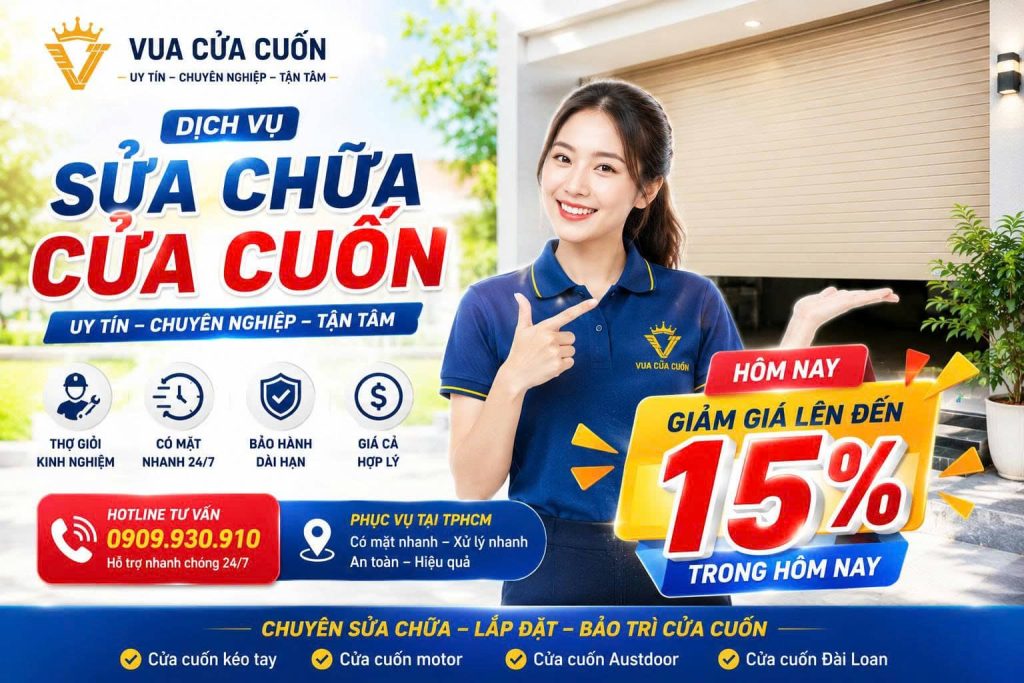 Sửa Cửa Cuốn Phường Phú Thọ 24/7 | Thợ Giỏi Đến Nhanh, Xử Lý Mọi Sự Cố 18 GIẢM 15%: SỬA CỬA CUỐN PHƯỜNG PHÚ THỌ – TRONG HÔM NAY