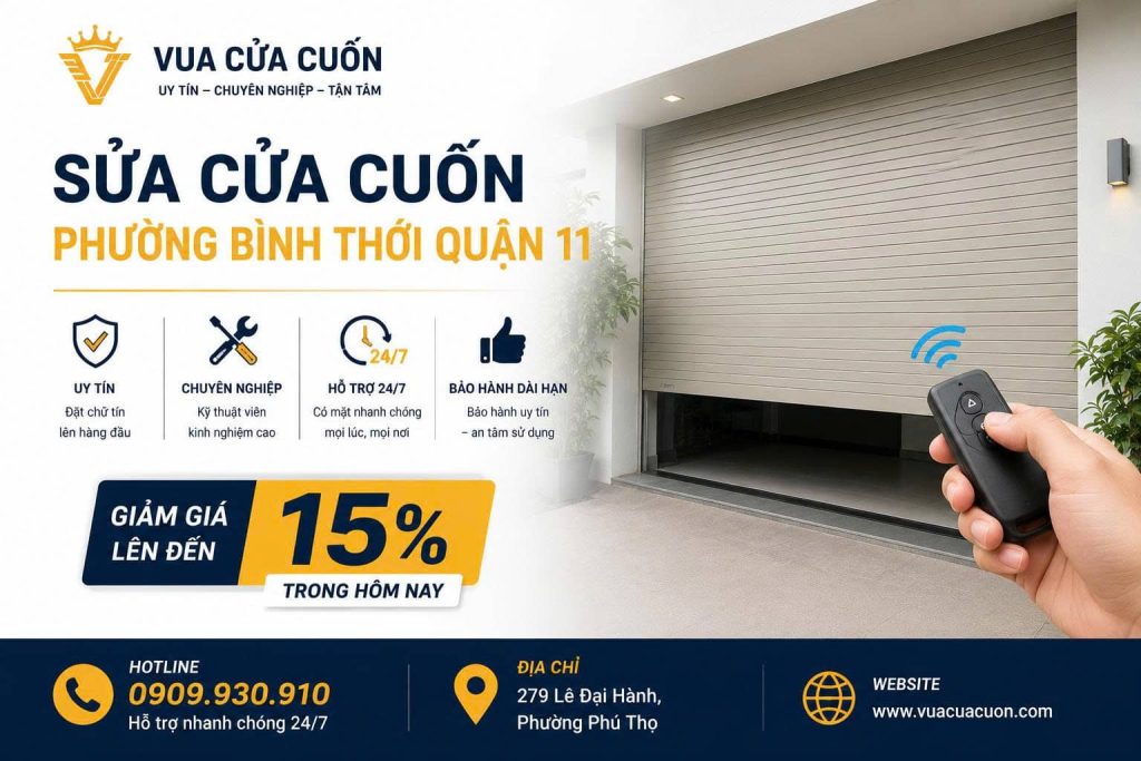 Sửa Cửa Cuốn Phường Bình Thới Chuyên Nghiệp | Có Mặt Sau 15 Phút 12 Sửa Cửa Cuốn Phường Bình Thới Uy Tín 24/7 | Thợ Giỏi Đến Sau 15 Phút
