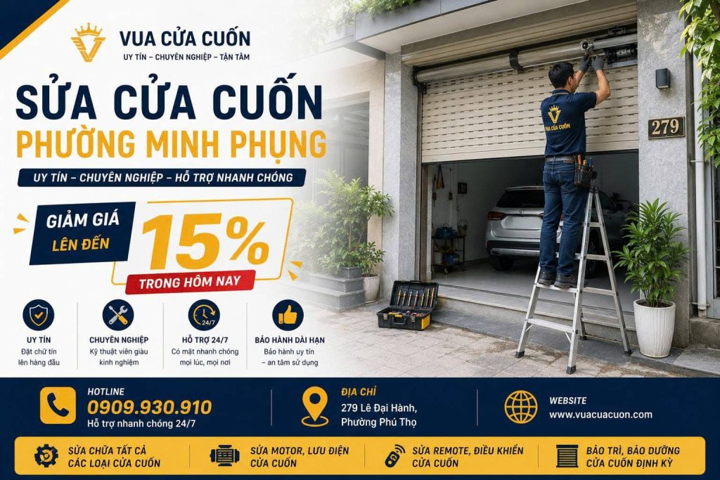 Sửa Cửa Cuốn Phường Minh Phụng 24/7 Nhanh Chóng | Có Mặt Sau 15 Phút 11 Sửa Cửa Cuốn Phường Minh Phụng 24/7 | Chuyên Kẹt Nan, Hỏng Motor, UPS