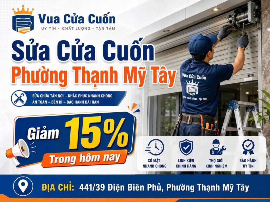 Sửa Cửa Cuốn Phường Thạnh Mỹ Tây – Thợ Có Mặt Nhanh, Giá Rõ Ràng 24/7 12 Sửa Cửa Cuốn Phường Thạnh Mỹ Tây Giá Tốt, Có Bảo Hành