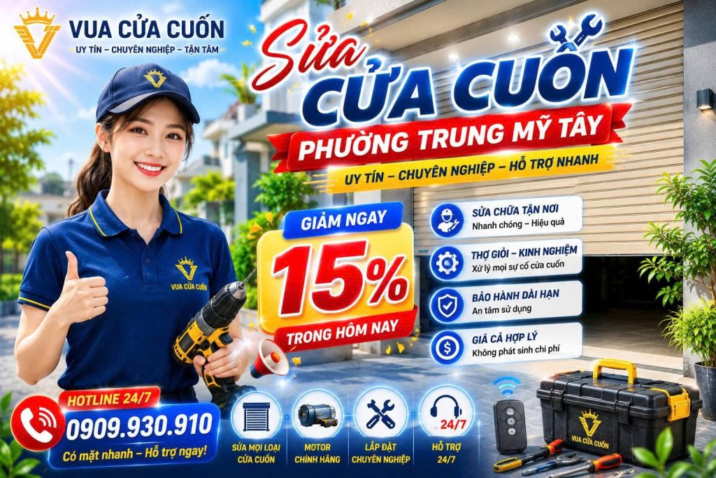 Thợ Sửa Cửa Cuốn Phường Trung Mỹ Tây Chuyên Nghiệp – Hỗ Trợ 24/7 12 Sửa Cửa Cuốn Phường Trung Mỹ Tây 24/24 Uy Tín, Giá Tốt