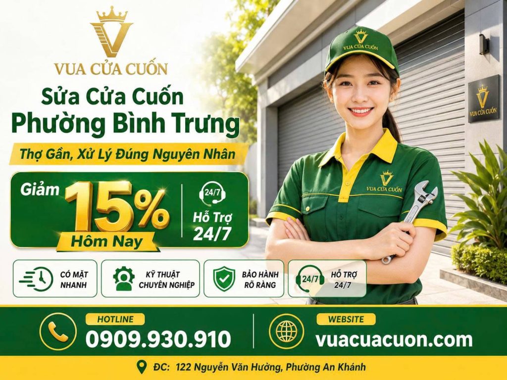 Thợ Sửa Cửa Cuốn Phường Bình Trưng Nhanh Chóng – Gọi Vua Cửa Cuốn 0909 930 910 12 Sửa Cửa Cuốn Phường Bình Trưng Nhanh Chóng 24/7 – Gọi Vua Cửa Cuốn 0909 930 910