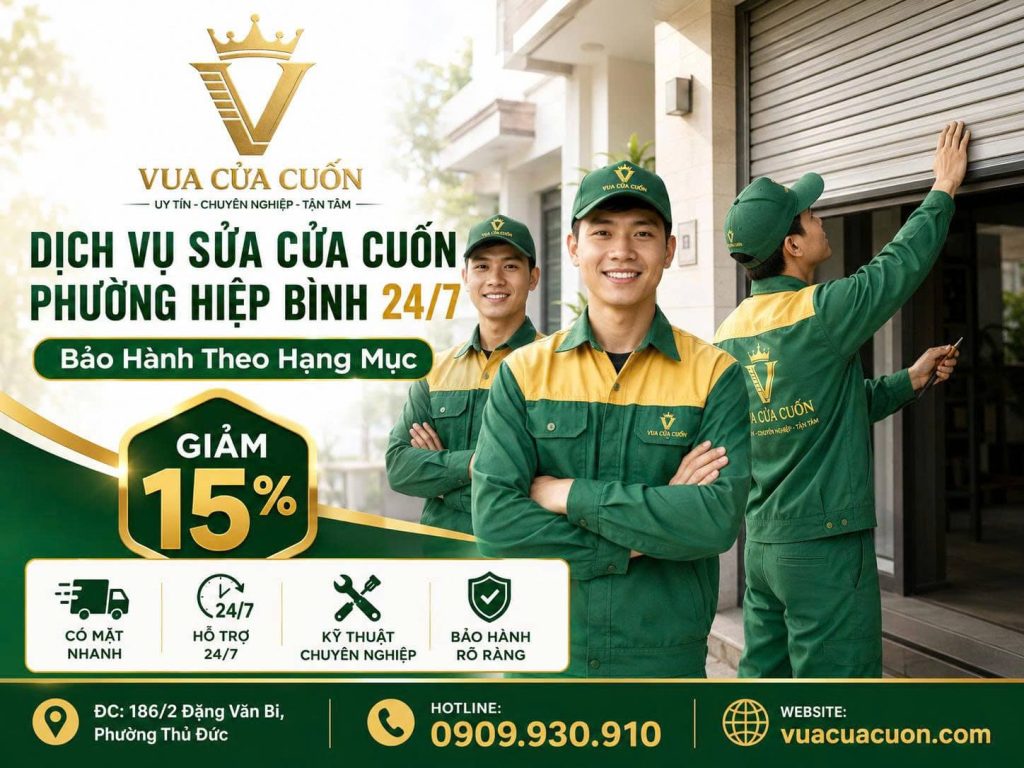 Sửa Cửa Cuốn Phường Hiệp Bình – Hỗ Trợ Tận Nơi, Kiểm Tra Đúng Lỗi 12 Sửa Cửa Cuốn Phường Hiệp Bình 24/7 – Thợ Đến Nhanh, Báo Giá Trước