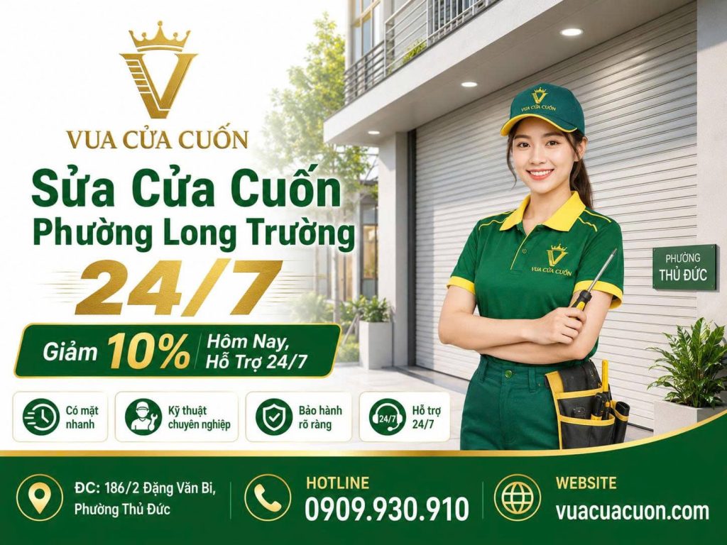 Sửa Cửa Cuốn Phường Long Trường 24/7 – Thợ Đến Nhanh, Báo Giá Trước 11 Sửa Cửa Cuốn Phường Long Trường 24/7 – Giảm 10% Hôm Nay