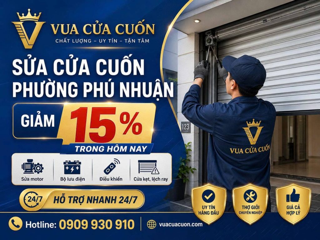 Sửa Cửa Cuốn Phường Phú Nhuận Nhanh Chóng, Có Mặt Tận Nhà 24/7 12 Sửa Cửa Cuốn Phường Phú Nhuận Chuyên Motor, Remote, Bộ Lưu Điện