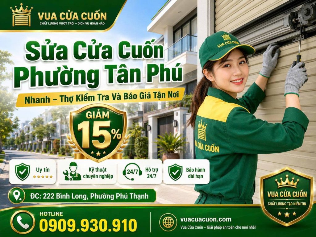 Sửa Cửa Cuốn Phường Tân Phú Nhanh – Thợ Kiểm Tra Và Báo Giá Tận Nơi 24/7 12 Sửa Cửa Cuốn Phường Tân Phú 24/7 – Vua Cửa Cuốn Kiểm Tra Đúng Lỗi