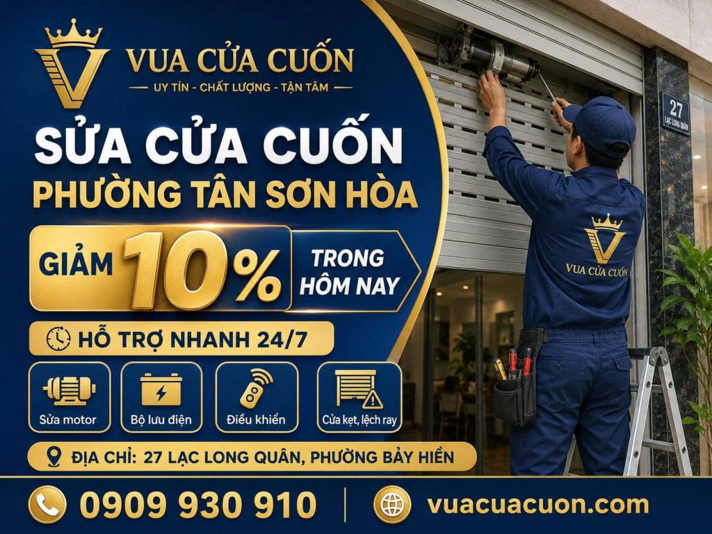 Dịch Vụ Sửa Cửa Cuốn Phường Tân Sơn Hòa Nhanh 24/7, Có Thợ Tận Nơi 12 Sửa cửa cuốn Phường Tân Sơn Hòa, sửa motor, remote, bộ lưu điện, cửa không lên xuống. Liên hệ 0909 930 910.