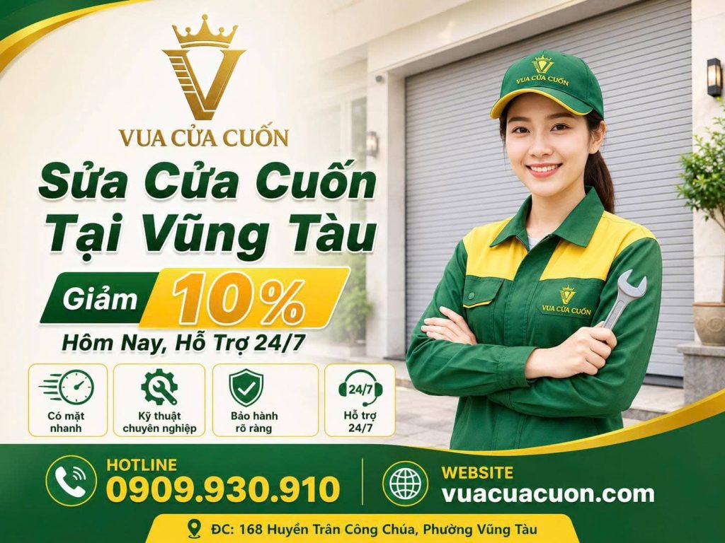 Dịch Vụ Sửa Cửa Cuốn Vũng Tàu 24/7 – Thợ Giỏi, Giá Minh Bạch 12 Sửa Cửa Cuốn Vũng Tàu 24/7 – Vua Cửa Cuốn Có Thợ Sau 15–30 Phút
