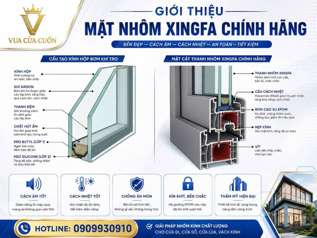Nhôm Xingfa Là Gì? Toàn Bộ Kiến Thức Cần Biết Trước Khi Làm Cửa 16 Nhôm Xingfa là gì? Tìm hiểu cấu tạo, các hệ nhôm Xingfa 55, 63, 65, 93, ứng dụng, ưu nhược điểm