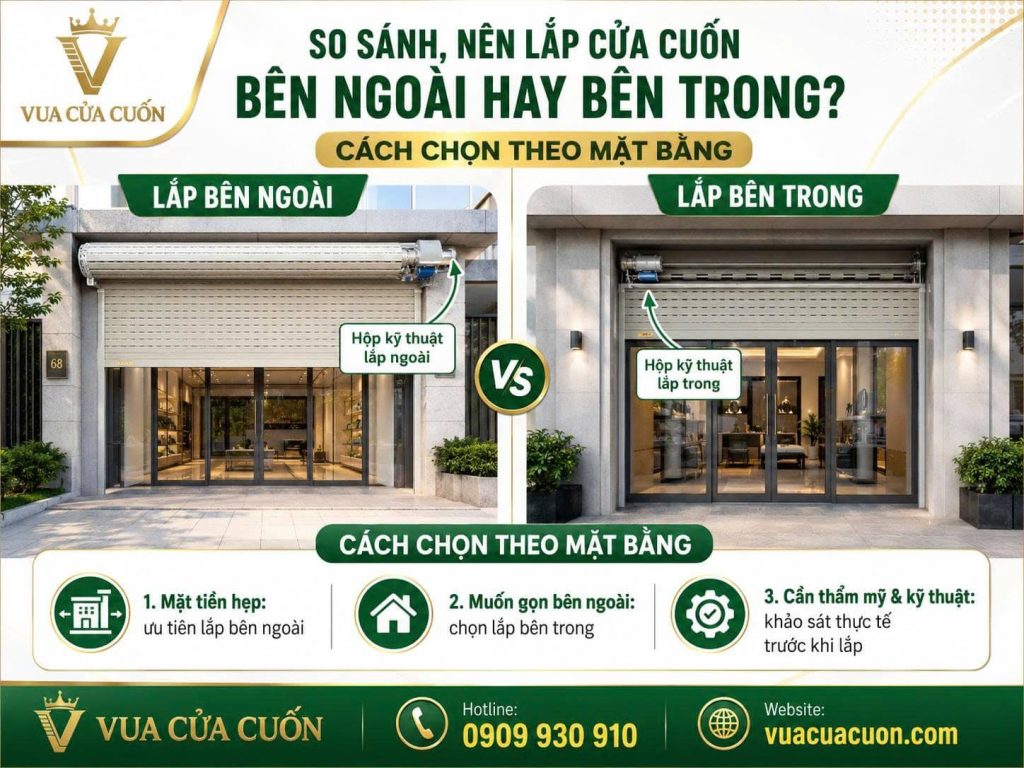 Lắp Cửa Cuốn Bên Ngoài Hay Bên Trong? So Sánh Và Cách Chọn 13 Lắp Cửa Cuốn Bên Ngoài Hay Bên Trong? So Sánh Từ Vua Cửa Cuốn