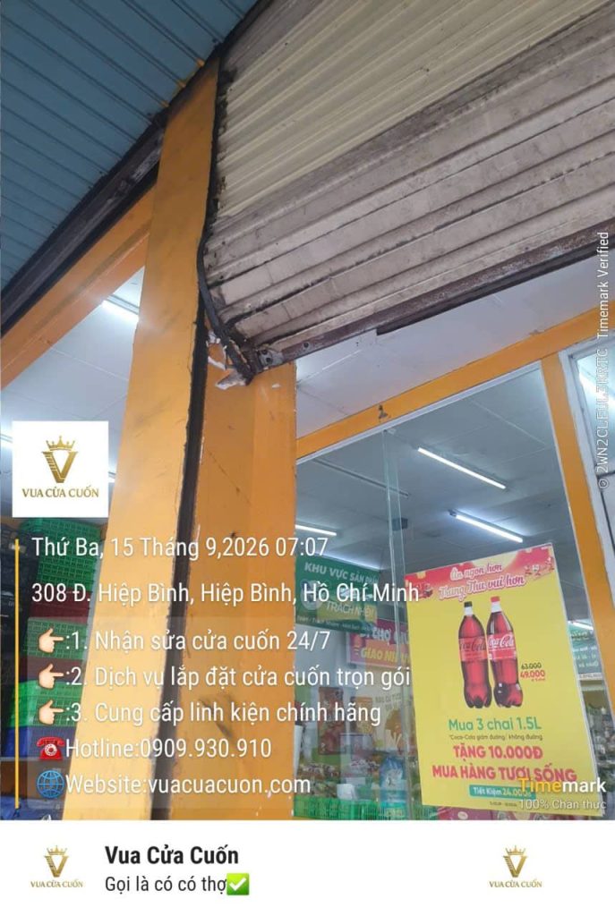 Sửa Cửa Cuốn Cửa Hàng Tại Phường Hiệp Bình – Công Trình Thực Tế Ngày 15/9/2026 11 Công Trình Sửa Cửa Cuốn Cửa Hàng Tại Phường Hiệp Bình Ngày 15/9/2026