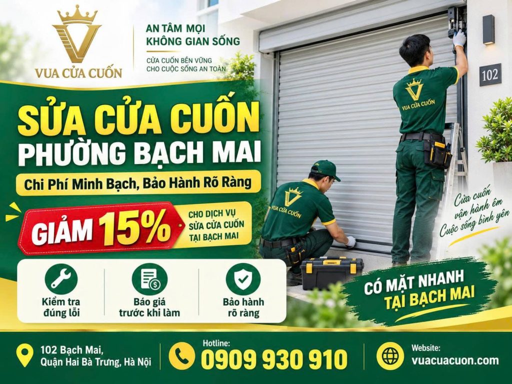 Cứu Hộ, Sửa Cửa Cuốn Phường Bạch Mai – Xử Lý Đúng Lỗi 24/7 11 Sửa Cửa Cuốn Phường Bạch Mai Tận Nơi – Phục Vụ 24/7 | Vua Cửa Cuốn