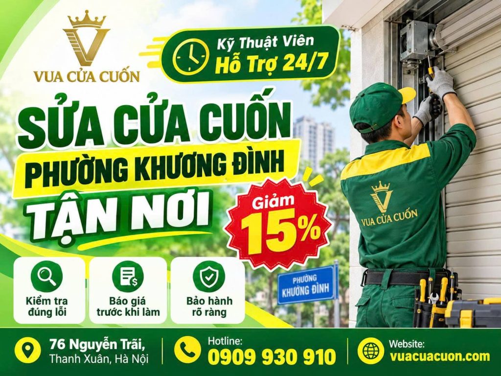 Sửa Cửa Cuốn Phường Khương Đình 24/7 – Xử Lý Đúng Lỗi 12 Sửa Cửa Cuốn Phường Khương Đình – Chuyên Sửa Motor, Remote Và UPS