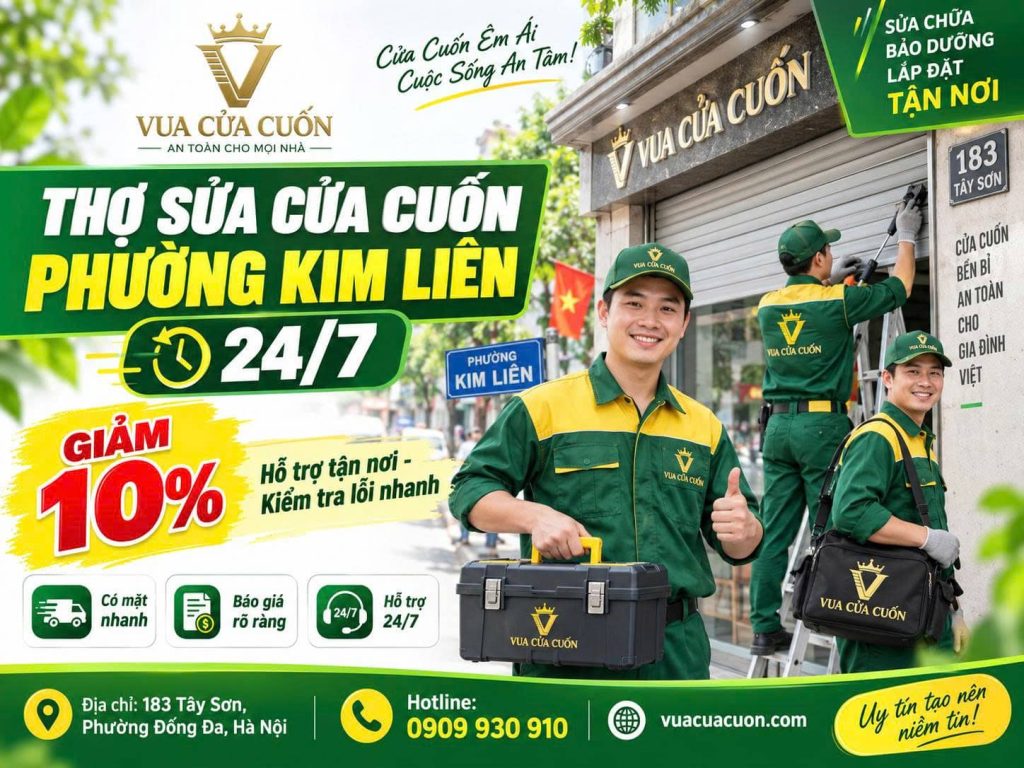 Sửa Cửa Cuốn Phường Kim Liên 24/7 – Kiểm Tra Và Sửa Tận Nơi 12 Sửa Cửa Cuốn Phường Kim Liên, Hà Nội – Thợ Hỗ Trợ 24/7 | Vua Cửa Cuốn