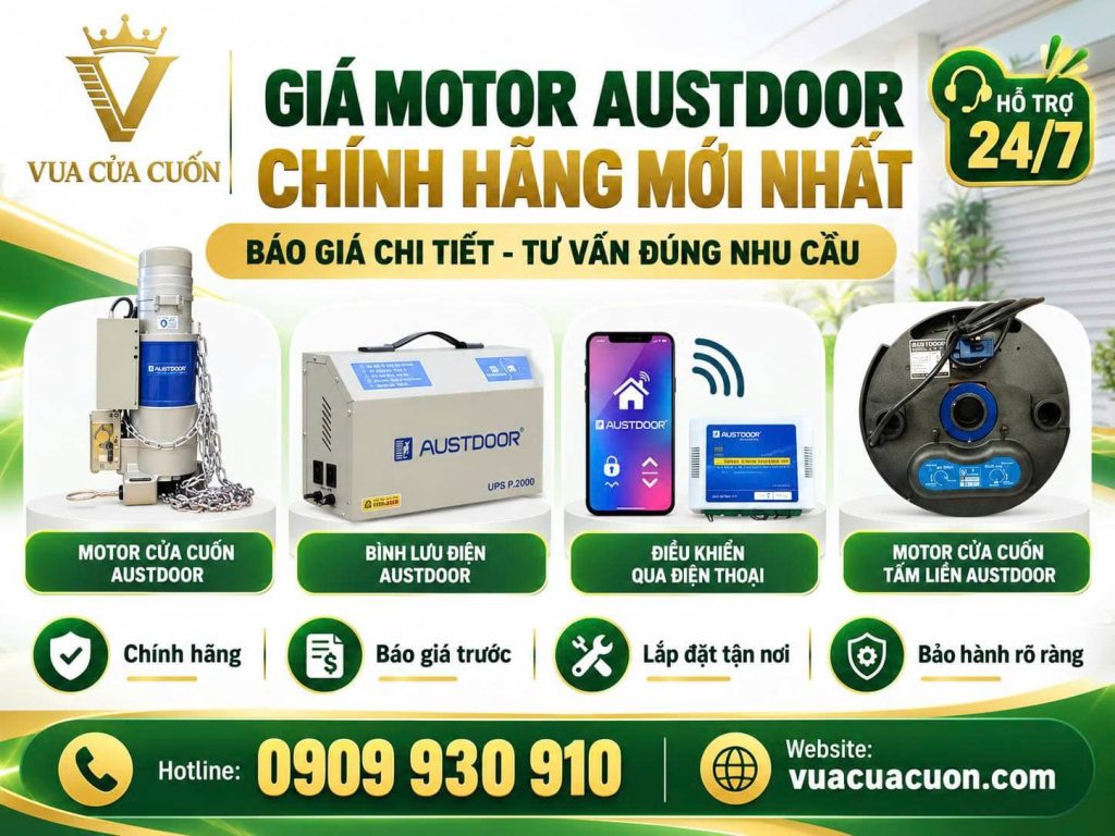 Bảng Giá Motor Cửa Cuốn Austdoor Chính Hãng 2026 - ARG, AK, S, AH 38 Motor Austdoor Chính Hãng – So Sánh Dòng AK, S Và AH Trước Khi Lắp