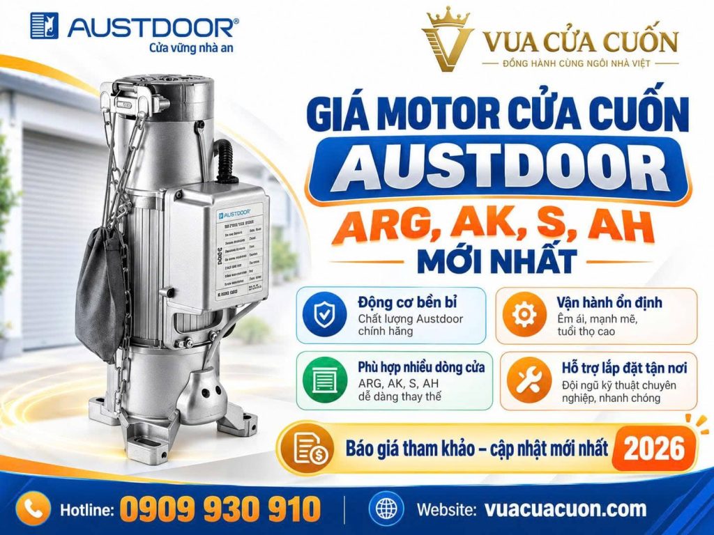 Bảng Giá Motor Cửa Cuốn Austdoor Chính Hãng 2026 - ARG, AK, S, AH 23 Báo Giá Motor Cửa Cuốn Austdoor Chính Hãng 2026 – Lắp Đặt Có Bảo Hành