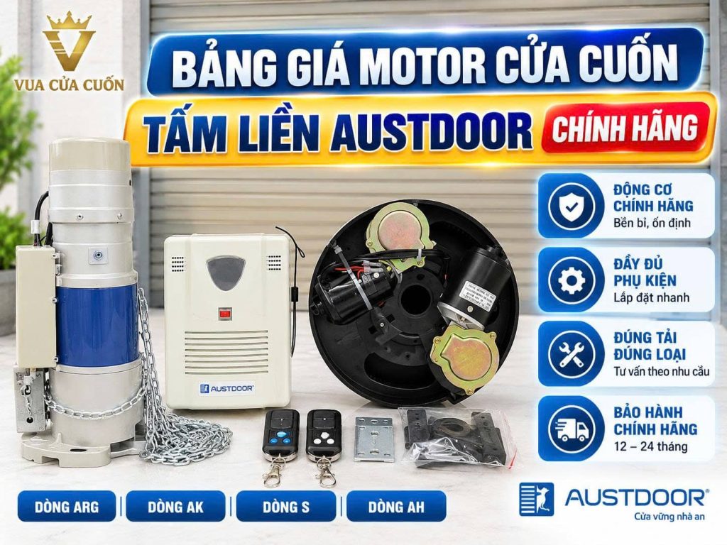 Bảng Giá Motor Cửa Cuốn Austdoor Chính Hãng 2026 - ARG, AK, S, AH 25 Giá Motor Cửa Cuốn Austdoor ARG, AK, S, AH Mới Nhất 2026